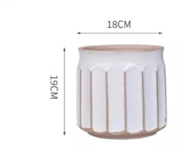 Nordic Simple Striped Flower Pot Green Plant Pot