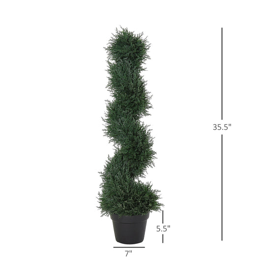 Topiary Artificial Faux Cedar Tree Spiral Fake Plant