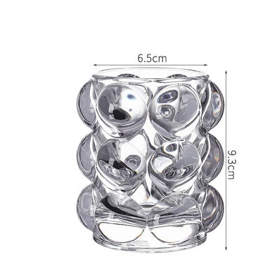 Factory Direct Supply Bubble Dot Cosmetic Pen Holder Creative Crystal Glass Candle Holder