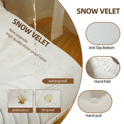 Foldifoam Plush Memory Foam Bean Bag Lounger – Oversized No-Assembly Floor Chair for Adults