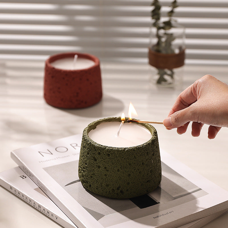 Home Decorative Crafts Candle Holder Cement Aromatherapy Candle Cup