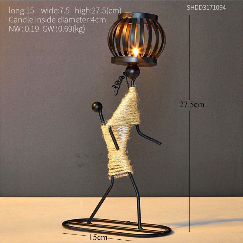 Creative Candle Holder Iron Home Decoration Kitchen Restaura