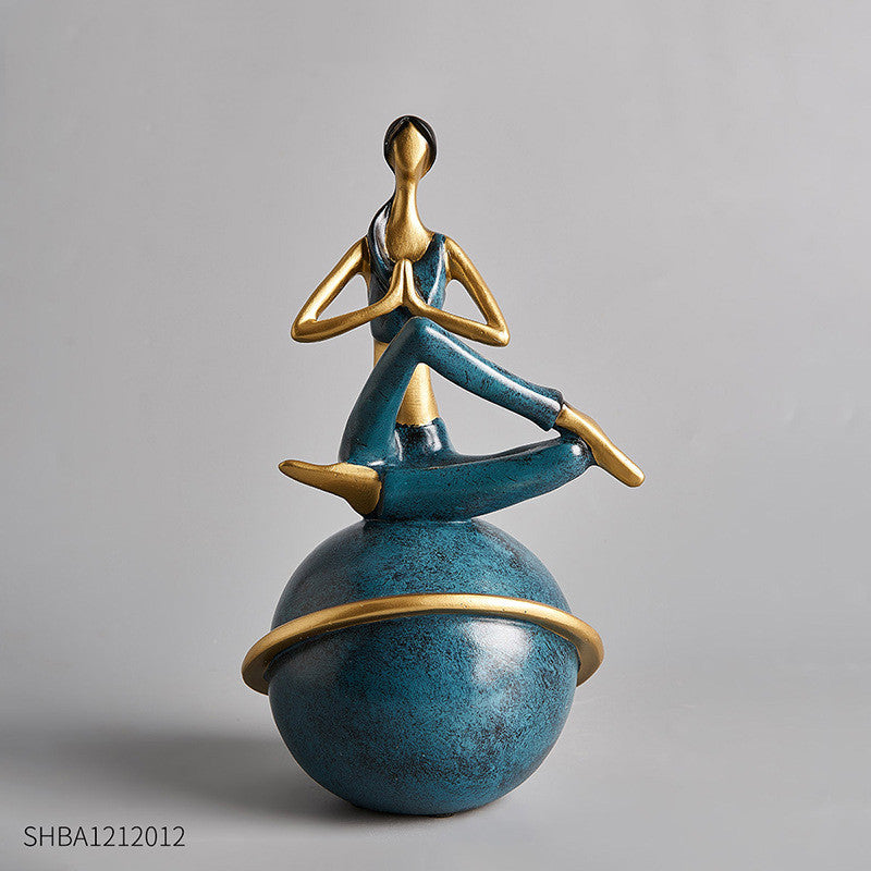 Cute Girl Yoga Creative Living Room Small Ornaments Bedroom Room Layout Furnishings Living Room Wine Cabinet Home Decorations