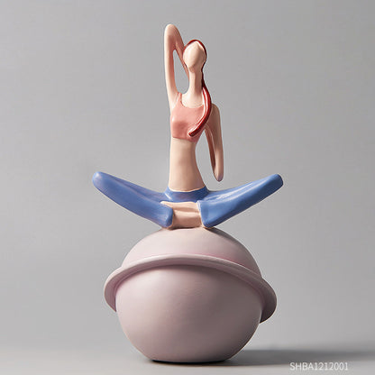 Cute Girl Yoga Creative Living Room Small Ornaments Bedroom Room Layout Furnishings Living Room Wine Cabinet Home Decorations