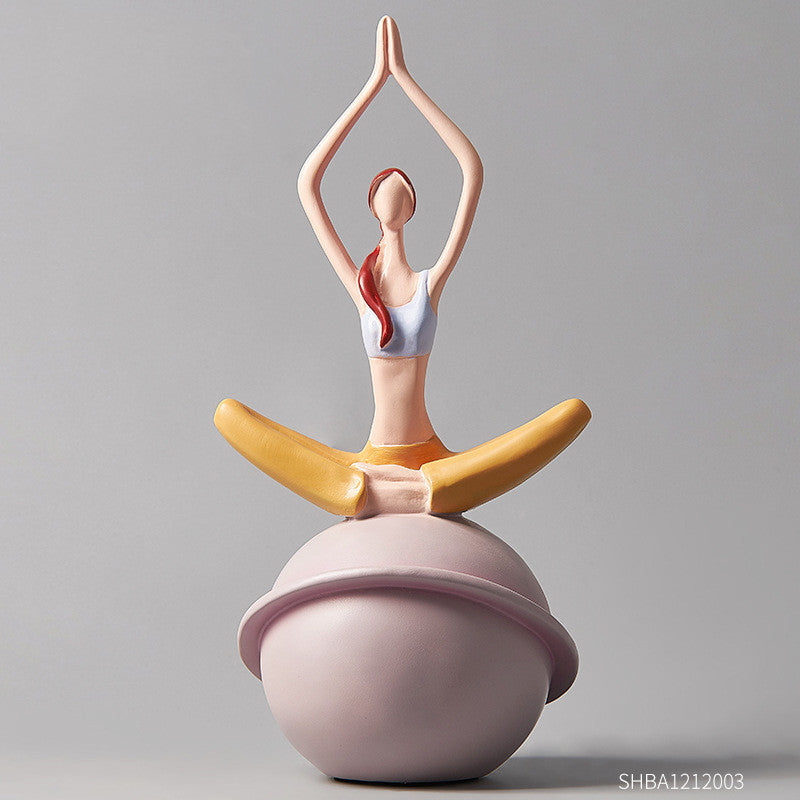 Cute Girl Yoga Creative Living Room Small Ornaments Bedroom Room Layout Furnishings Living Room Wine Cabinet Home Decorations