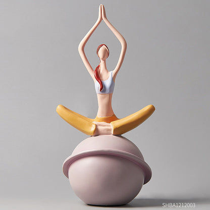 Cute Girl Yoga Creative Living Room Small Ornaments Bedroom Room Layout Furnishings Living Room Wine Cabinet Home Decorations