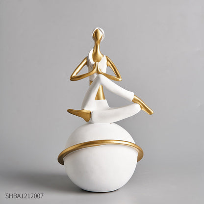 Cute Girl Yoga Creative Living Room Small Ornaments Bedroom Room Layout Furnishings Living Room Wine Cabinet Home Decorations