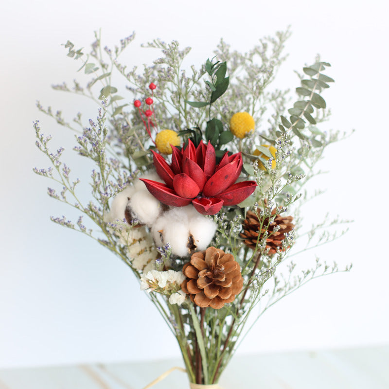 Eucalyptus Cotton Rose Dried Flower Bouquet