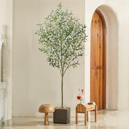 1 Artificial Olive Tree, Tall Potted Olive Tree With Flower Pot, Large Fake Olive Branches And Fruits, Suitable For Modern Living Room, Office, Indoor And Outdoor Garden Decoration