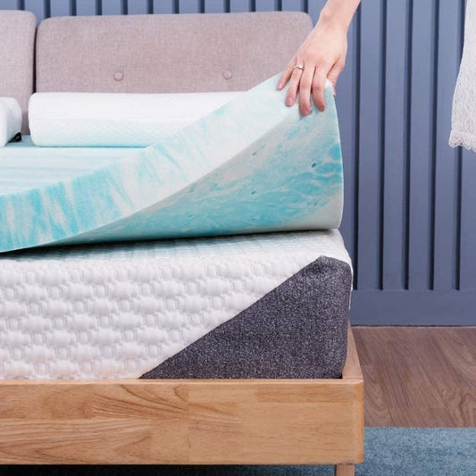 Constant Temperature Gel Memory Foam Mattress — 5cm Thick Cooling Comfort Pad (Phantom Blue / Dreamy Green)