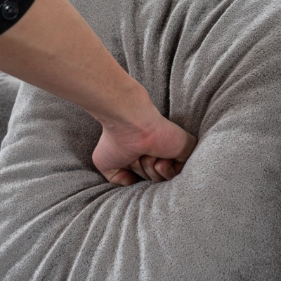 Modular L-Shape Sectional Sofa – Deep Seat Cloud Sleeper Couch | Compressed Sponge No-Assembly Sofa in Soft Grey Corduroy