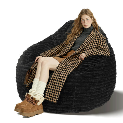 Bean Bag Chair For Adults, Foam Filled Furniture With Soft Removable Cover