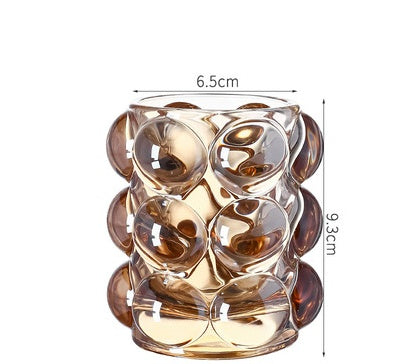 Factory Direct Supply Bubble Dot Cosmetic Pen Holder Creative Crystal Glass Candle Holder