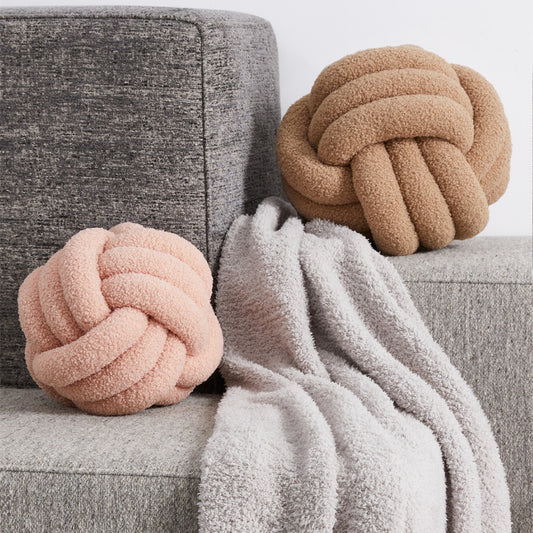 Simple Bedroom Sofa Knotted Ball Pillow