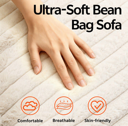 Bean Bag Chair For Adults, Foam Filled Furniture With Soft Removable Cover