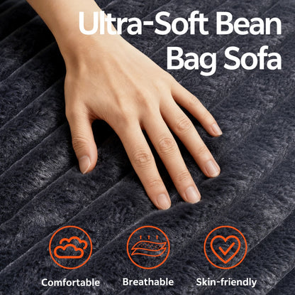 Bean Bag Chair For Adults, Foam Filled Furniture With Soft Removable Cover