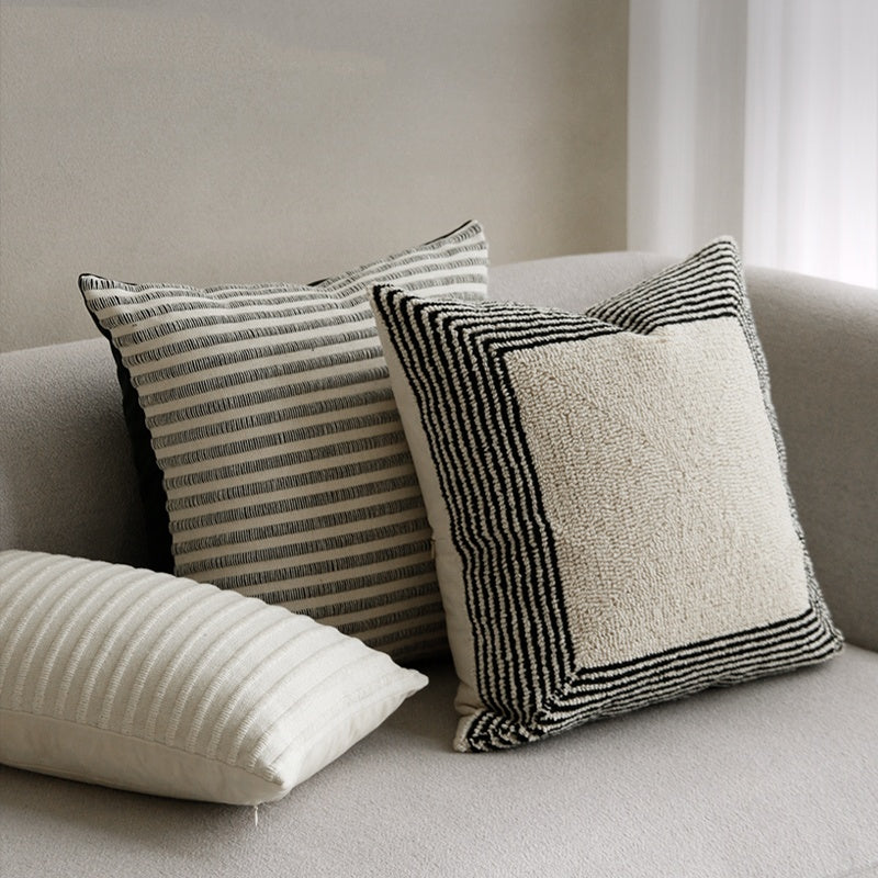 Sofa Black And White Pillow Living Room Cushions Waist Pillow