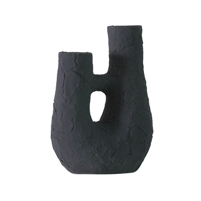 Modern Style Ceramic Vase Weathered Stone Candle Holder