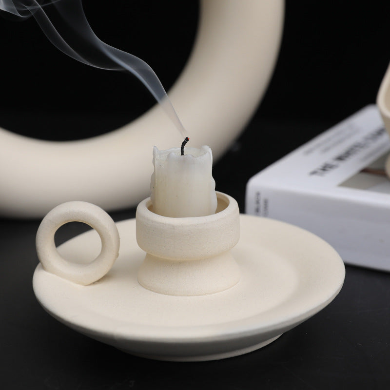 Nordic Simple Small Solid Color Ceramic Candle Holder