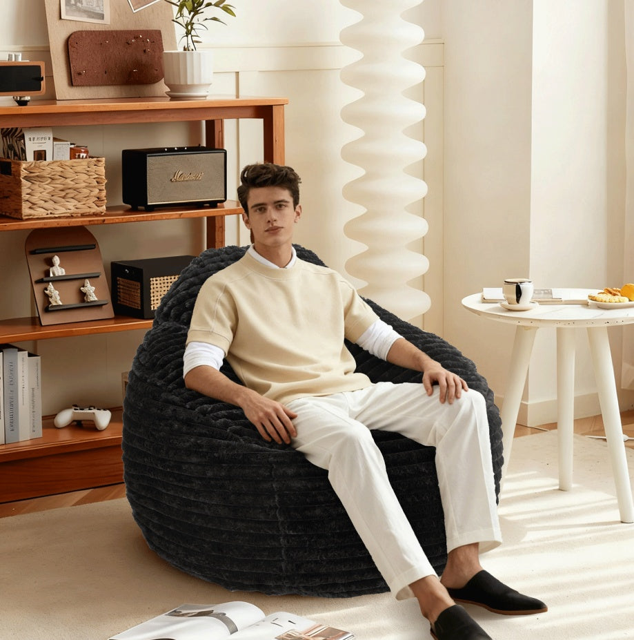 Bean Bag Chair For Adults, Foam Filled Furniture With Soft Removable Cover