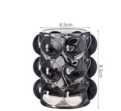 Factory Direct Supply Bubble Dot Cosmetic Pen Holder Creative Crystal Glass Candle Holder