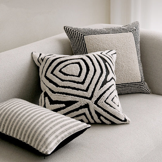 Sofa Black And White Pillow Living Room Cushions Waist Pillow