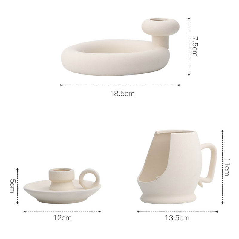 Nordic Simple Small Solid Color Ceramic Candle Holder