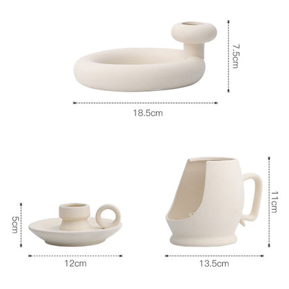 Nordic Simple Small Solid Color Ceramic Candle Holder