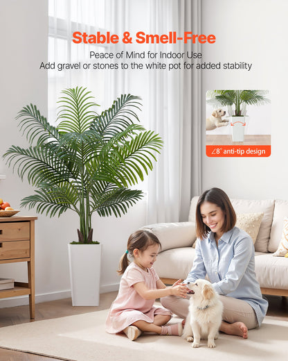 5ft Artificial Areca Palm Tree Faux Plant In Pot For Home Office Decor