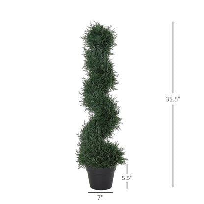 Topiary Artificial Faux Cedar Tree Spiral Fake Plant