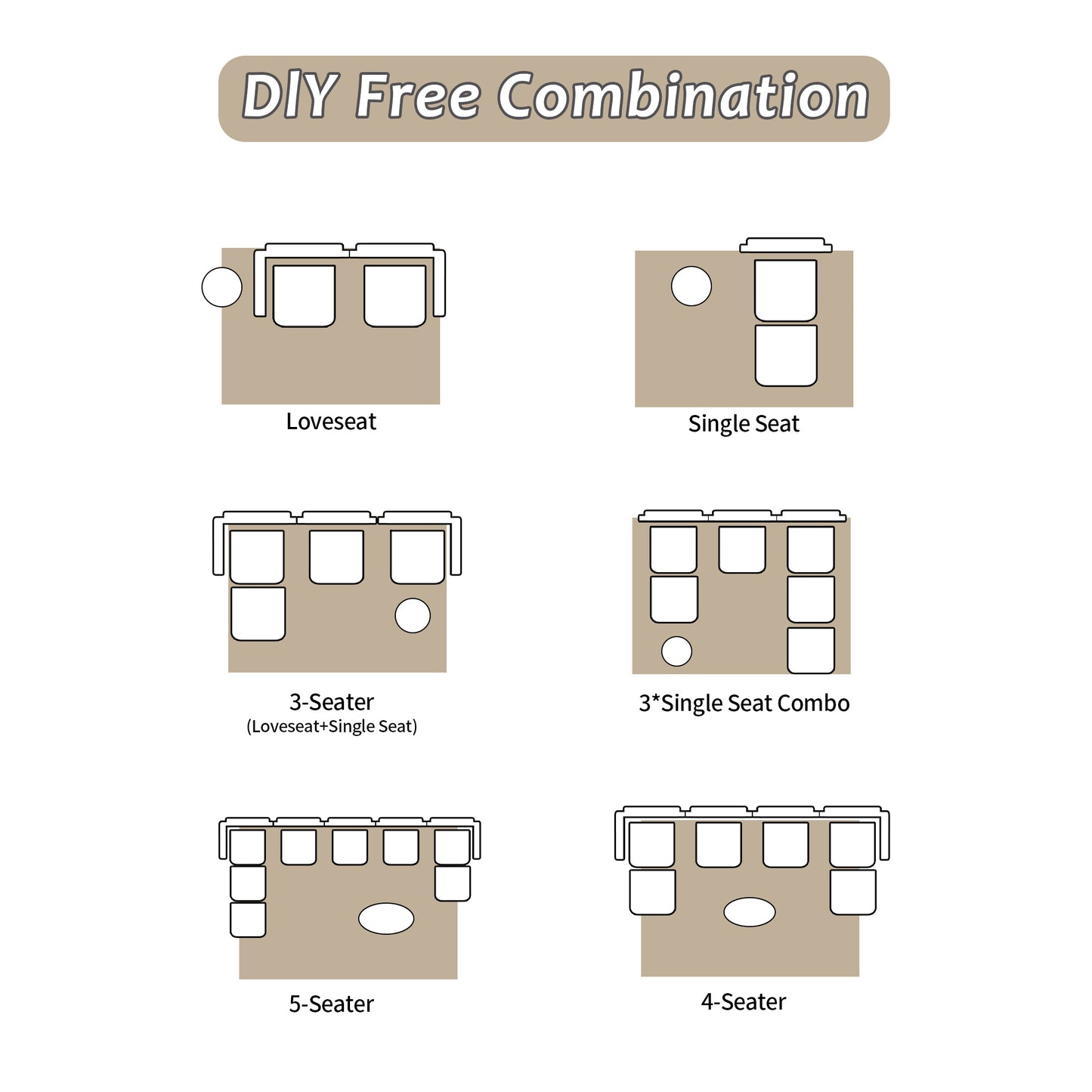 Modern Compressed Memory Foam Sofa – Deep 2-Seater Corduroy Loveseat | No-Assembly Cloud Couch (Beige)