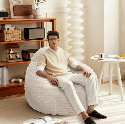 Bean Bag Chair For Adults, Foam Filled Furniture With Soft Removable Cover