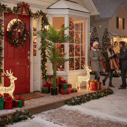 6FT Artificial Tree Natural Green Leaves Indoor Potted Plant Faux Tree For Home Office Festival Decor