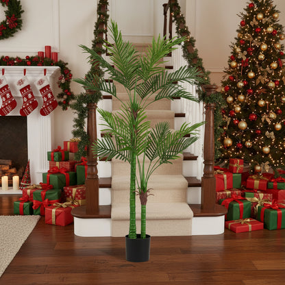 6FT Artificial Tree Natural Green Leaves Indoor Potted Plant Faux Tree For Home Office Festival Decor