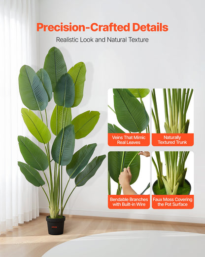 6ft Artificial Bird Of Paradise Tree Fake Plant With Pot Indoor Outdoor