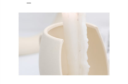 Nordic Simple Small Solid Color Ceramic Candle Holder