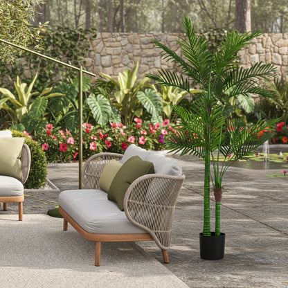 6FT Artificial Tree Natural Green Leaves Indoor Potted Plant Faux Tree For Home Office Festival Decor