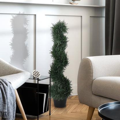 Topiary Artificial Faux Cedar Tree Spiral Fake Plant