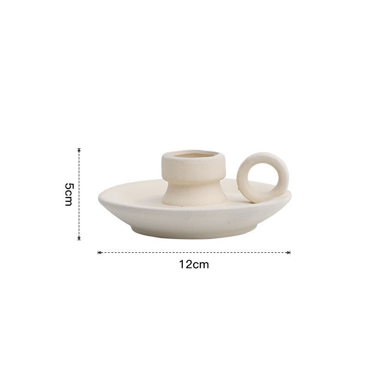 Nordic Simple Small Solid Color Ceramic Candle Holder