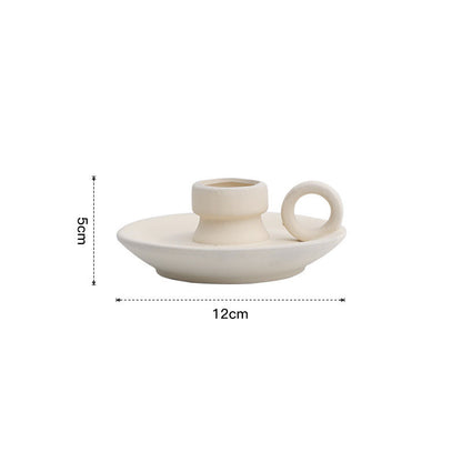 Nordic Simple Small Solid Color Ceramic Candle Holder